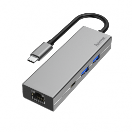 HAMA 200108 HUB USB TYPE C 3.1 / PORTA LAN   2 PORTE USB A   1 PORTA USB TYPE C 7200108