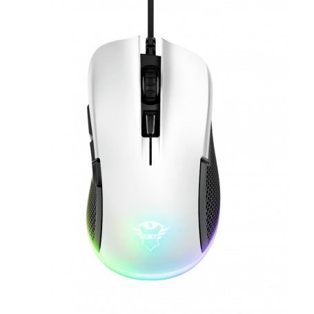 TRUST 24309 GXT-922W YBAR MOUSE GAMING RGB 7200DPI, 6 TASTI, CAVO USB 2,1MT BIANCO