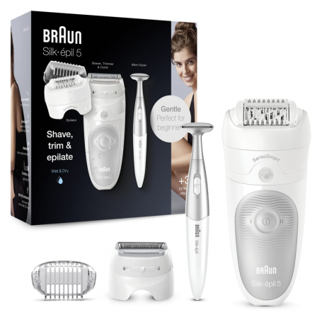 BRAUN 5805PSILKE EPILATORE RETE TESTINA 28 PINZETTE 2 VELOCITA CON