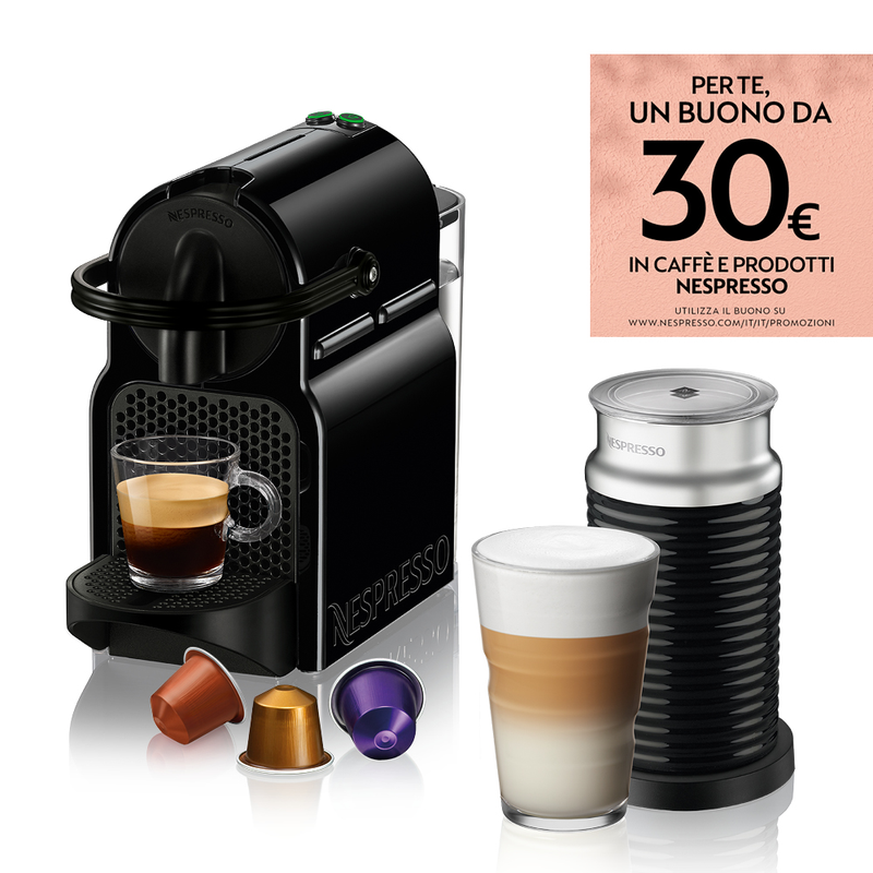 DE LONGHI - Macchina da Caffè EN80. BAE Inissia + Aeroccino Nespresso con  Montalatte Capacità 0.7 Litri Potenza 1260 Watt Colore Nero - ePrice