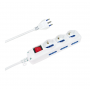 NOVALINE MULTIPRESA CON INTERRUTTORE - 3 SCHUKO   6 BIVALENTI 10/16A / SPINA 16A