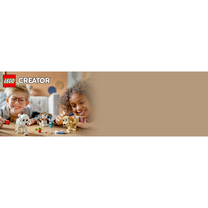 LEGO 31137 Creator Adorabili Cagnolini, Set 3 in 1 con Bassotto