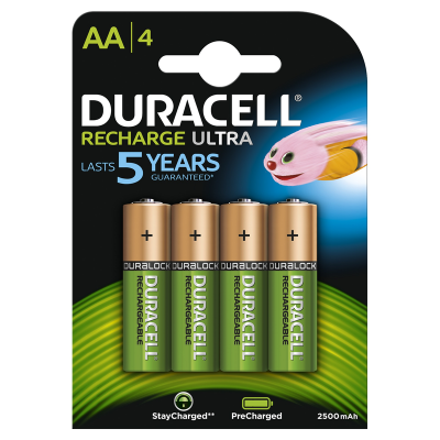 DURACELL 4 PILE AA RICARICABILI STILO, B4, 2500 MAH, 5 ANNI  DU75