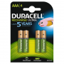 DURACELL 4 PILE AAA RICARICABILI MINISTILO, B4, 900 MAH, 5 ANNI  DU77