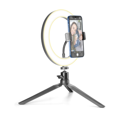 CELLULAR SELFIERINGK SELFIE RING TRIPOD UNIV. NERO
