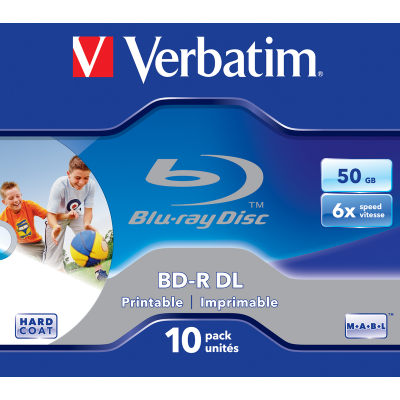 VERBATIM 43735 BLU RAY BD-R DL 50GB PRINTABLE JEWEL CASE SINGOLO  1