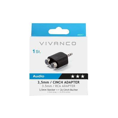 VIVANCO 46047 ADATTATORE 3,5MM JACK - 2X RCA SOCKET