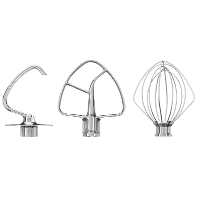 KITCHENAID 5KSM5TH3PS SET 3 PEZZI FILO GANCIO FRUSTA PIATTA ACCIAIO