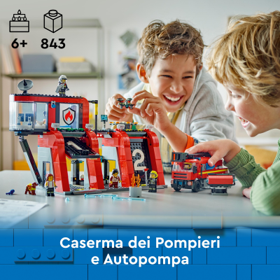 LEGO CITY FIRE 60414 CASERMA DEI POMPIERI E AUTOPOMPA ETA 6