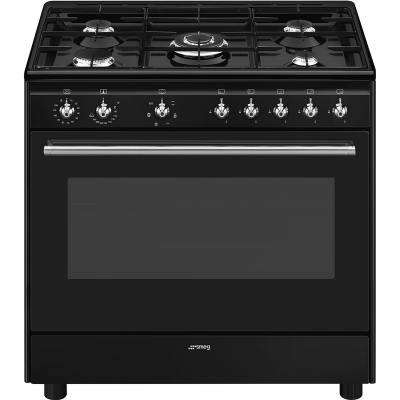 SMEG CX91GMBL CUCINA 90X60 MULTI6 VENT A 4F 1TC NERA PULIZIAVAP