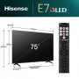 HISENSE 75E79NQ TVC LED 75 4K SMART QLED SMART HDR10  VIDAA U7.6H
