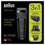 Braun Series 3 Shave&Style 300BT Rasoio Elettrico 3in1 Nero Ricaricabile Impermeabile