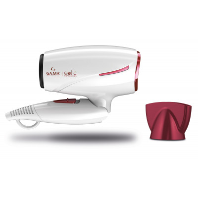 GA.MA Asciugacapelli GH0205 Ionico Ceramica 1600W Rosso e Bianco Leggero da Viaggio