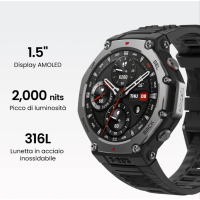 AMAZFIT T-REX 3 ONYX BLACK SPORT WATCH
