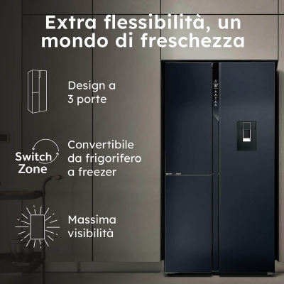 HAIER HSPR79F18E FRIGO SBS 573LT H177 L90 NF E BLACK 3PORTE DISPEN