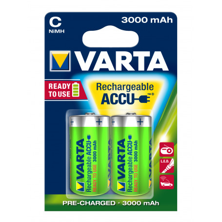 VARTA C  1/2 torcia  x 2  3.000 mAh   R2U  POWER ACCU 56714101402