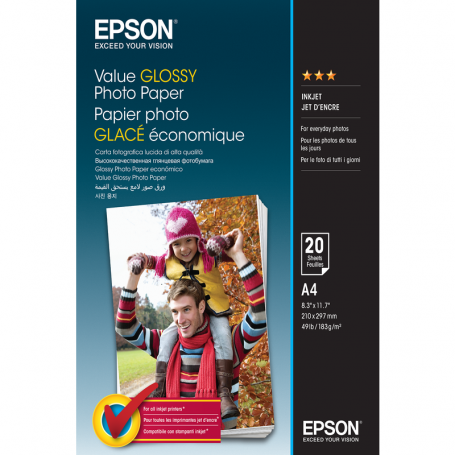 EPSON C13S400035 VALUE GLOSSY PHOTO PAPER A4 20FF 183GR 