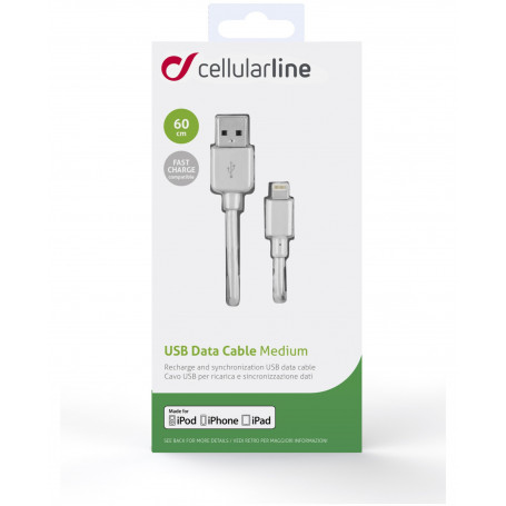 CELLULAR USBDATA06MFIIPHW CAVO DATI 0,6 m  MFI BIANCO