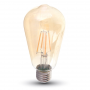 V-TAC 4421 Led Bulb - 8W E27 Filament Amber Cover ST64 2200K