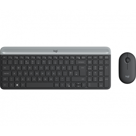 LOGITECH 920-009196 MK470 SLIM WIRELESS COMBO TASTIERA E MOUSE SILENT, ITALIANA, NERA