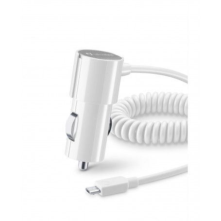 CELLULAR CBRMUSBSMARTW CARICABATTERIA AUTO 1A MICROUSB BIANCO