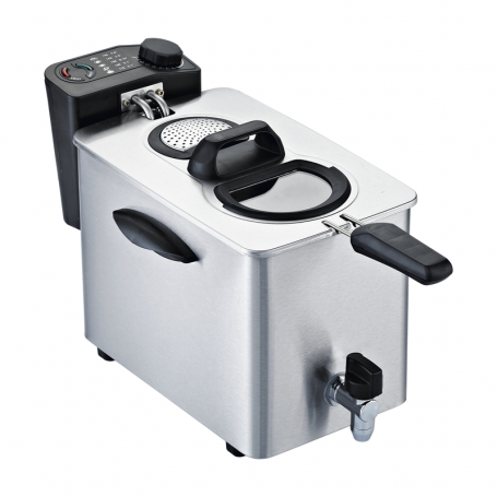 RGV Fry Type Friggitrice Elettrica con Rubinetto Scarico Olio, 8 Litri, 3000 watt