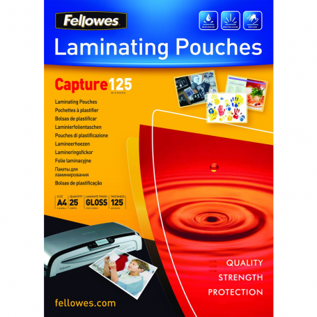 FELLOWES 5396301 POUCHES LUCIDE CAPTURE 125 MICRON A4 25 PEZZI