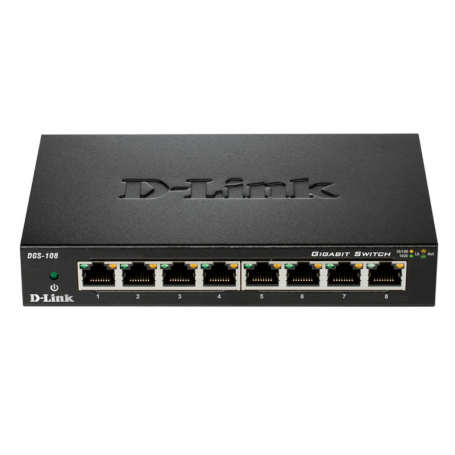 D-LINK DGS-108 SWITCH 8 PORTE GIGABIT 10/100/1000 MBPS METAL CAS