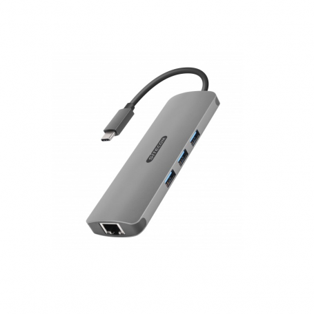 SITECOM CN-382 HUB TYPE-C 8IN1 TO 3 USB3  LAN GIGABIT  HDMI  SD/