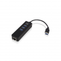 EWENT EW1140 HUB COMPATTO USB 3.1 3P.USB3   GIGABIT ETHERNET RJ45