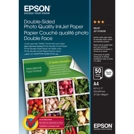 EPSON C13S400059 CARTA A4 PHOTO DOUBLE SIDE 140GR/M2 LUCIDA 50 FOG