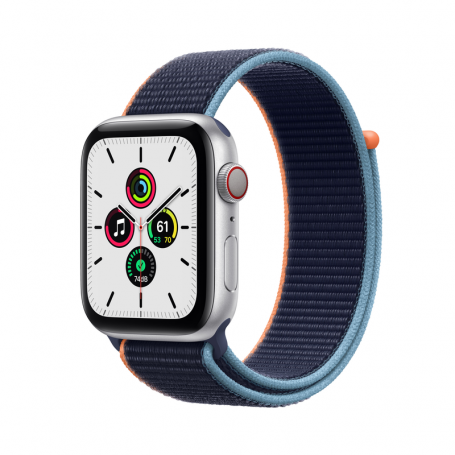 APPLE MYEW2TY/A APPLE WATCH SE GPS   CELL, 44MM SILVER  DEEP NAVY